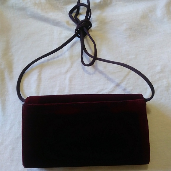 Nine West Red Velour Purse Shoulder Strap - Picture 5 of 8